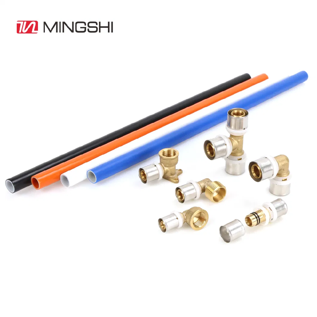 Mingshi Plumbing Materials Floor Heat Water Supply Pexalpex Pipe Fittingu, Th, Multijaw with Watermark/Acs/Aenor Certificate Reduced Tee Press Brass Fittings