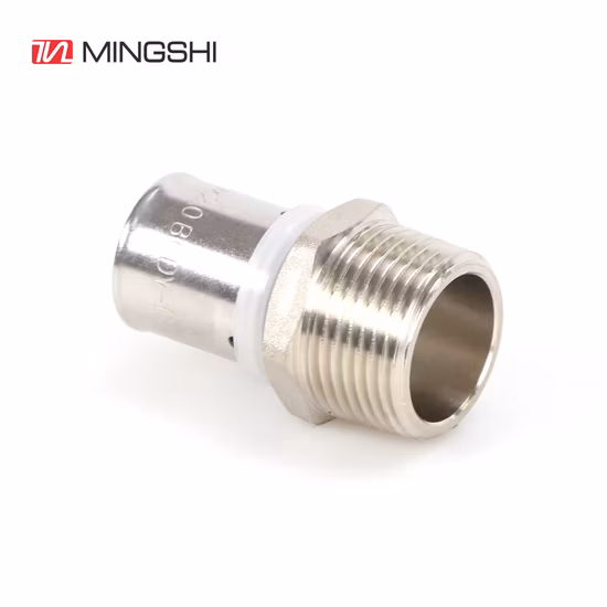 Mingshi Equal Tee 황동 U 프로파일 프레스 피팅 다층 Pex Pert 물 및 가스 파이프 배관용
